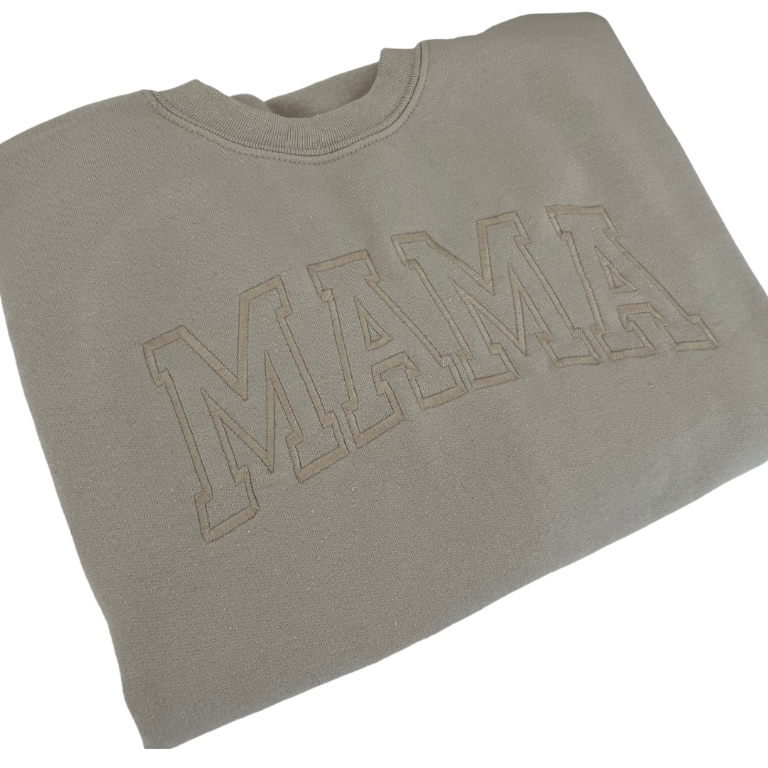 Collegiate MAMA Embroidered Basic Crewneck