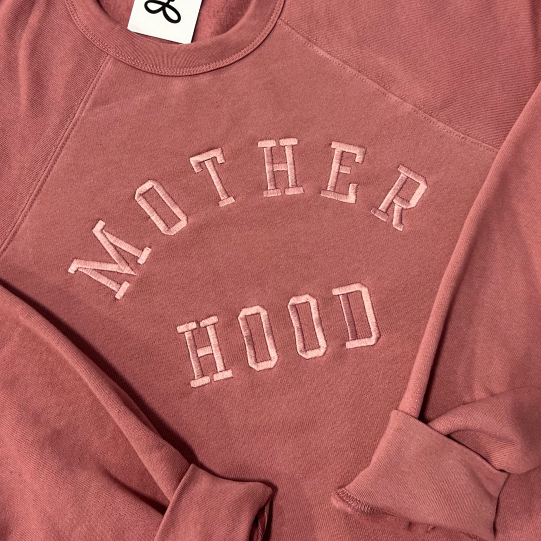 Motherhood Embroidered Premium Crewneck