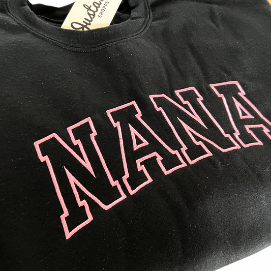 Collegiate GMA/NANA/AUNTIE Embroidered Premium Crewneck
