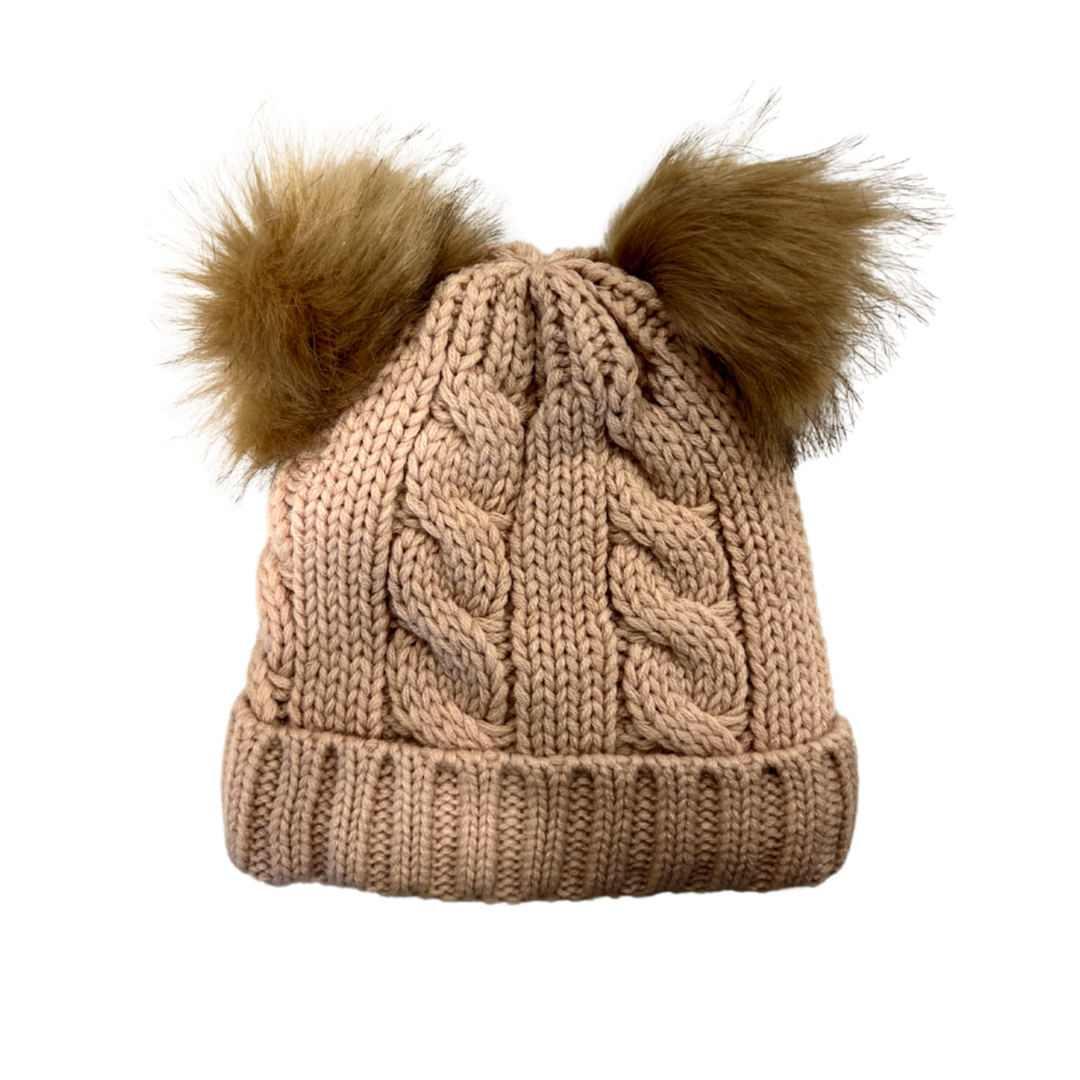 Infant/Toddler Chunky Knit Premium Double Pom Toque