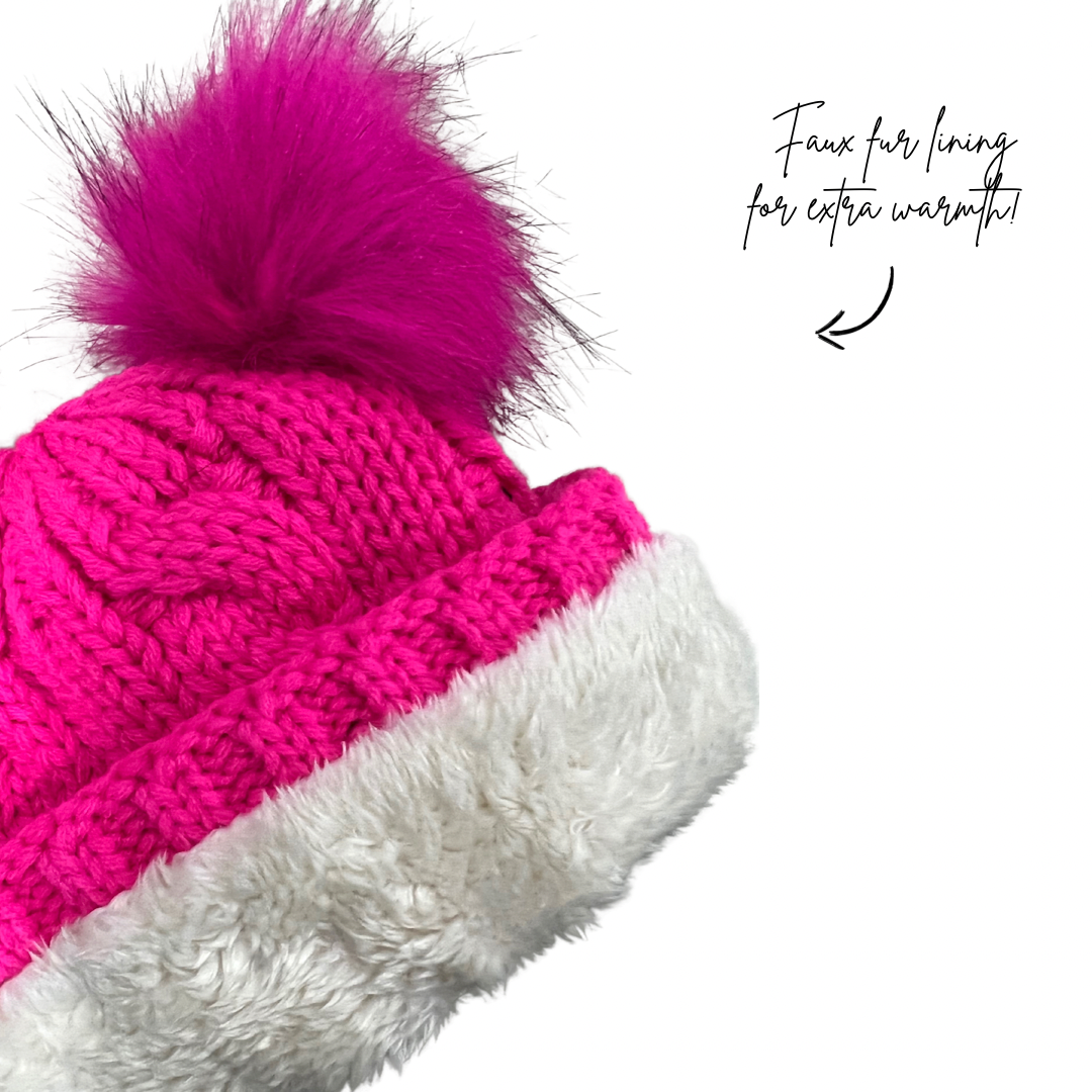 Infant/Toddler Chunky Knit Premium Double Pom Toque