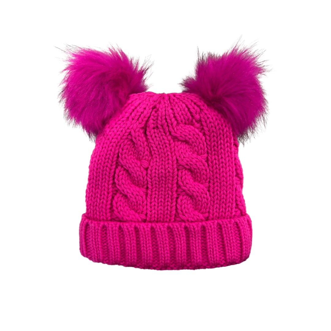 Infant/Toddler Chunky Knit Premium Double Pom Toque